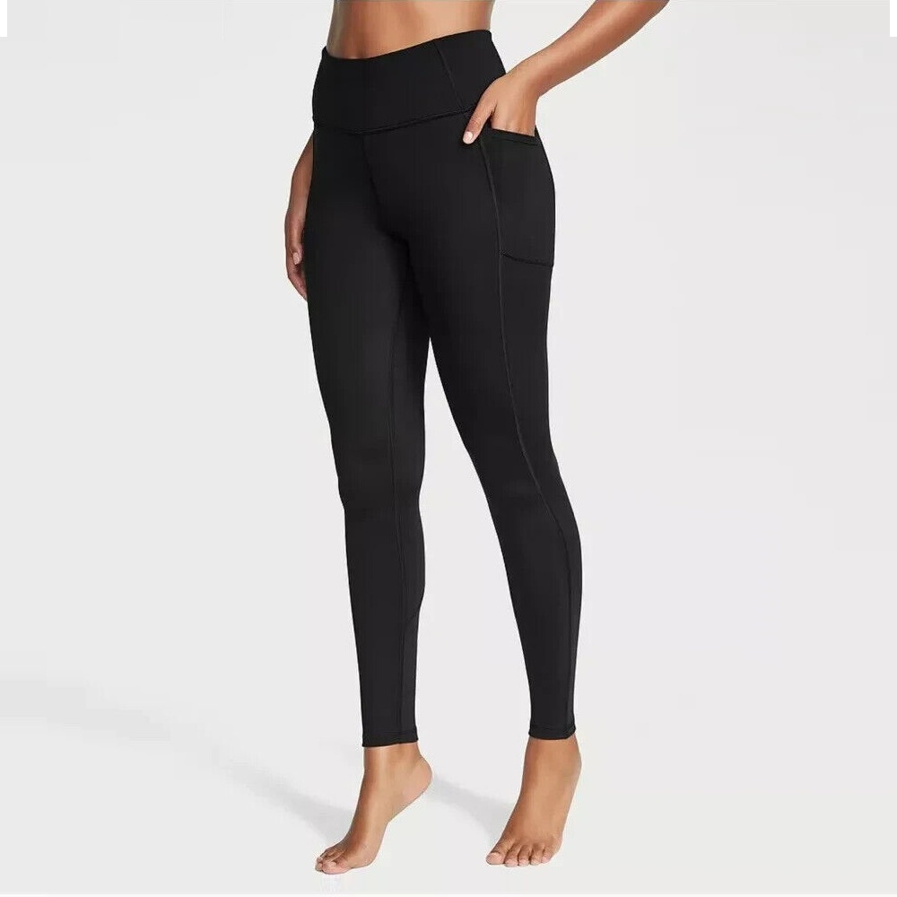 NWT Victoria’s Secret Sport Black Flow On Point High Rise Pocket 7/8 Leggings